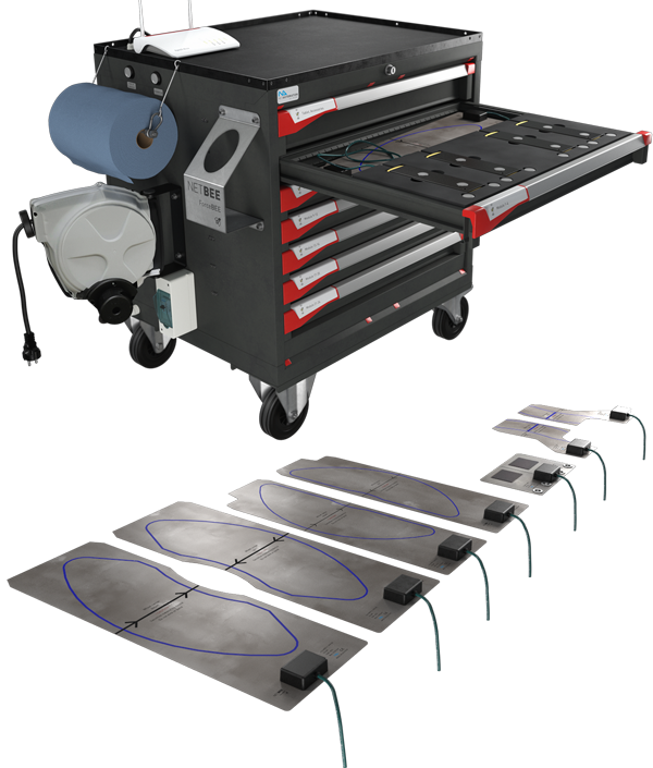 ForceBEE measuring trolley and thin-film sensors
